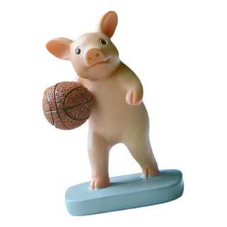 Estatua De Cerdo Para Jardín, Estatuilla De Baloncesto Estatua De Cerdo Para Jardín, Estatuilla De Baloncesto