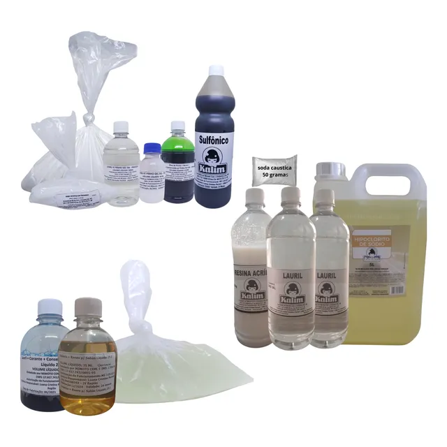 Kit Limpeza Pinho Gel, Sabao Querosene, Kit Clo*ro