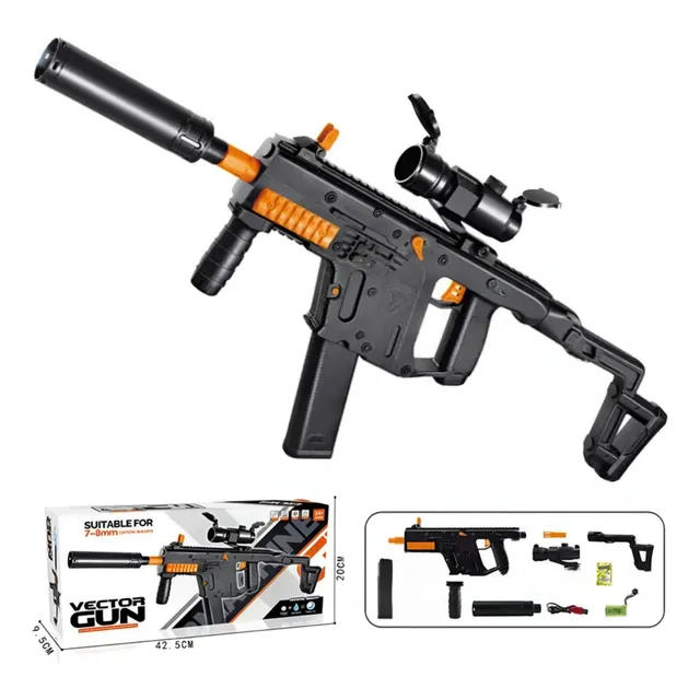 Fusil De Asalto Con Balas Hidrogel Batería Digital Vector