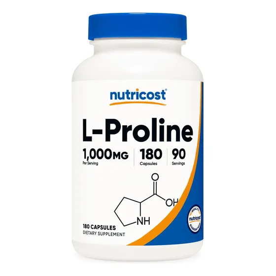Suplemento Nutricost L-prolina 1000 Mg 180 Cápsulas