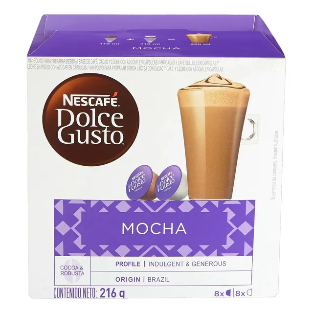 Café Nescafé Mocha Dolce Gusto 16 Cápsulas 216g