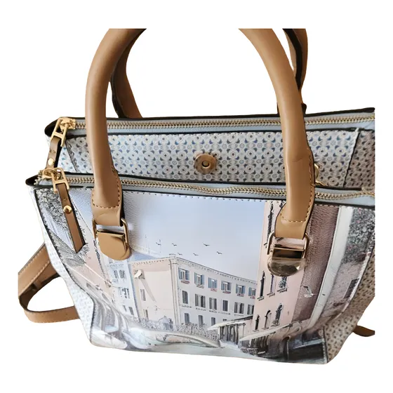 Cartera Parfois Tote Gofrado Sintético Marrón Claro