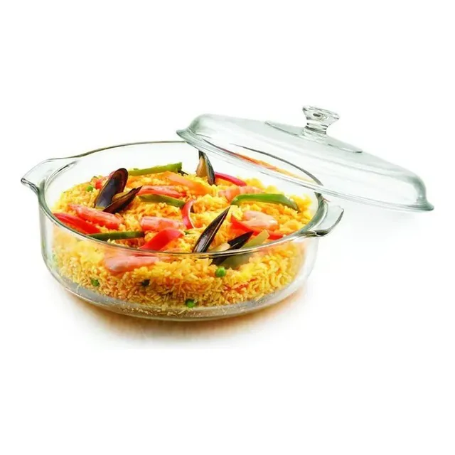 Olla Cacerola De Vidrio Con Tapa Recipiente 780 Ml