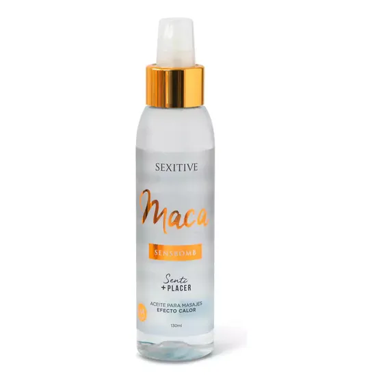 Aceite Corporal Masajes Efecto Calor Maca Sensbomb Sexitive