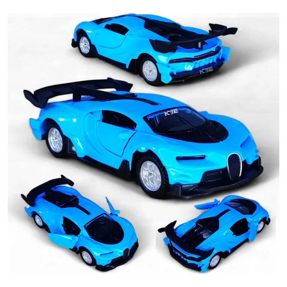 Miniatura Bugatti Vision Ferro Abre Portas Friccção Cor Azul