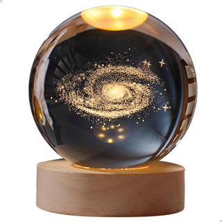 Luminária De Mesa Bola De Cristal Sistema Solar Galáxia Luminária De Mesa Bola De Cristal Sistema Solar Galáxia