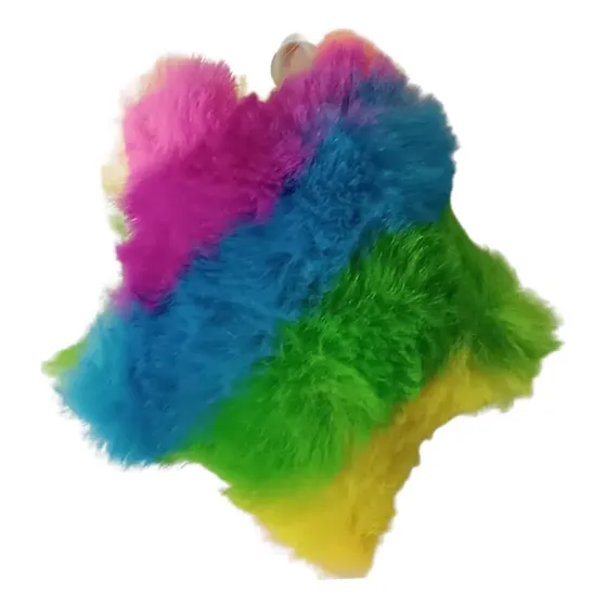 Pompón Estrella Multicolor Piel Sintética Pack 50 Und