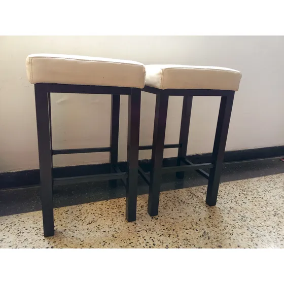 Sillas, Taburetes Para Barra Desayunador/100% Piel Y Madera