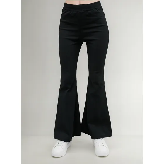 Pantalon Calza Oxford Palazzo Tiro Alto Cintura Fruncida