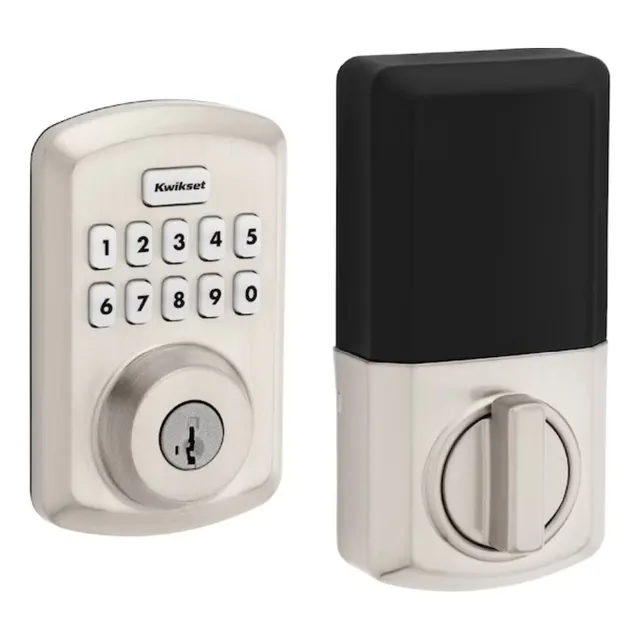Cerradura Con Códigoy Llave Kwikset Powerbolt 250 Plata