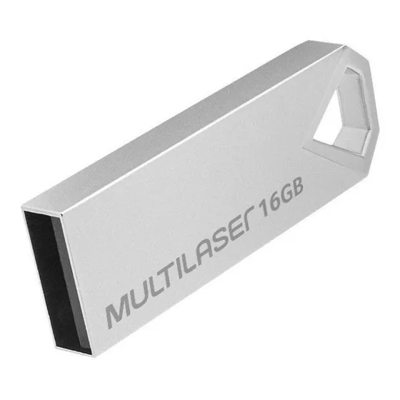 Pendrive Multilaser Diamond 16gb Usb 2.0 Metálico Pd850 Cor Prateado