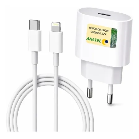 Kit Carregador Rápido 1m Compativel iPhone 12 Pro Max Branco