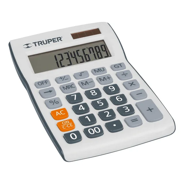 Calculadora 19 Cm De Escritorio, Truper 60482 Color Gris