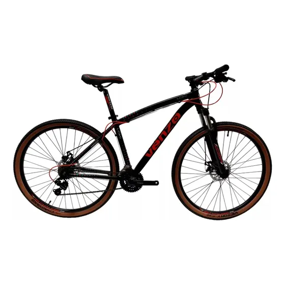 Bicicleta Mtb Venzo Loki Rodado R29 Shimano 2024 Color Negro/rojo Tamaño Del Cuadro 20