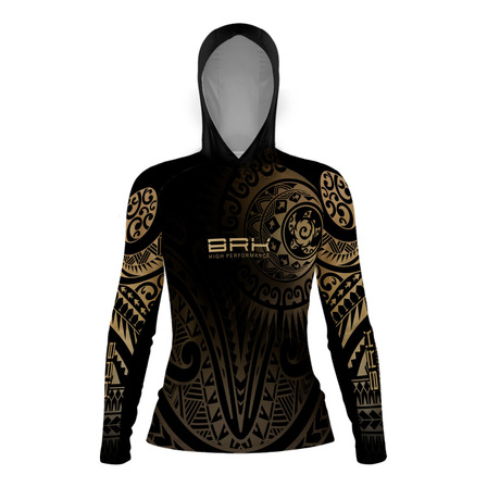 Camisa Feminina Capuz Térmica Estampa Maori Brk Esportiva Uv Camisa Feminina Capuz Térmica Estampa Maori Brk Esportiva Uv