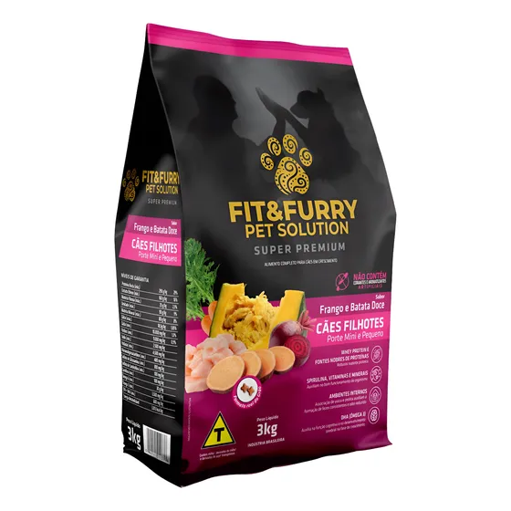 Ração Super Premium Frango E Batata Doce Cães Filhotes 3kg