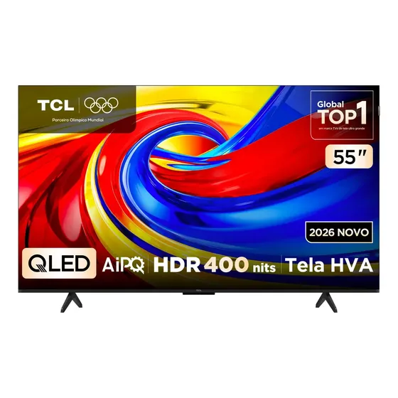 Smart Tv Tcl 55 Polegadas Qled 4k P7l Wifi Bluetooth Google Tv Hdr10+ 120 Hz Vrr Aipq 55p7l