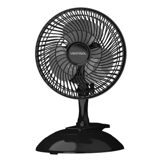 Micro Ventilador Ventisol 20cm 3 Pás Clip Portátil De Mesa 20.5 Cm 18 Preto 127v