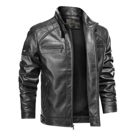 Jaqueta De Couro Masculina Slim Forrada Jaqueta De Couro Masculina Slim Forrada