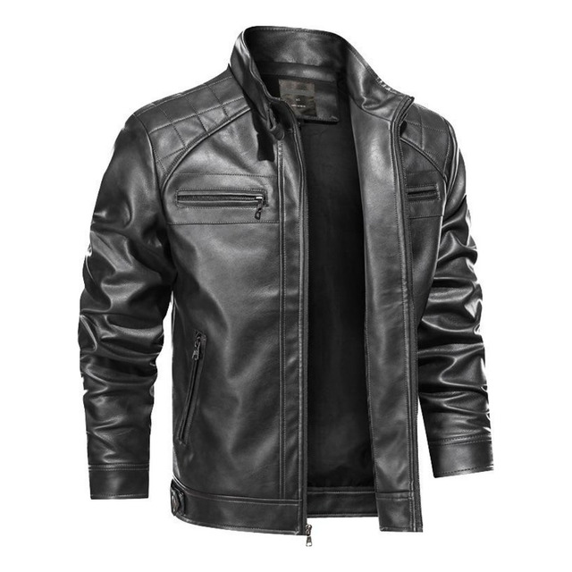 Jaqueta De Couro Masculina Slim Forrada Jaqueta De Couro Masculina Slim Forrada