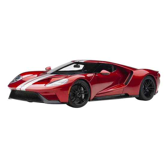 Ford Gt Liquido Rojo Raya Plateada Modelo 1 18