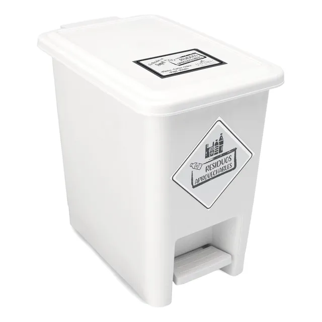 Caneca De Reciclaje Plástica Papelera Con Pedal 8 Lts