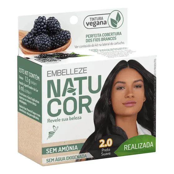 Kit Tintura Cabelo Natucor Vegana Sem Amônia - Escolha Cor