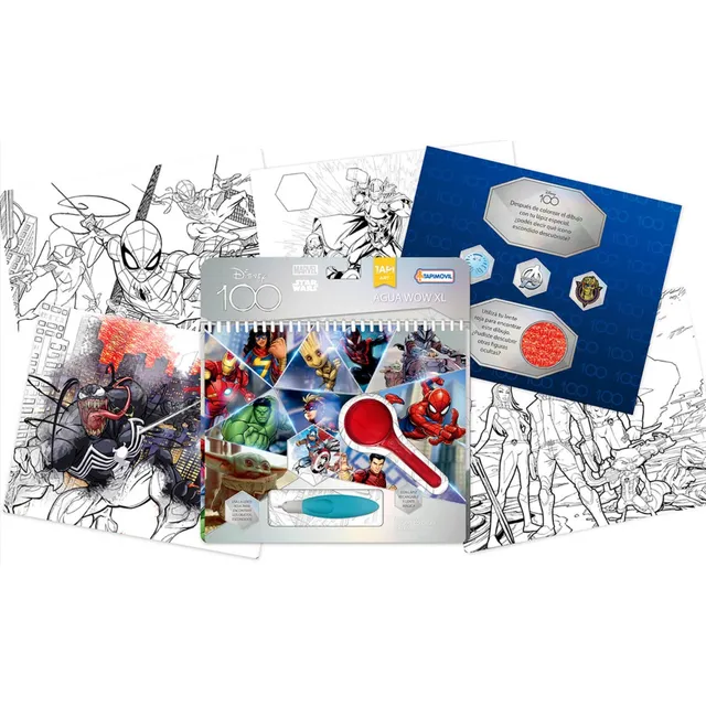 Libro Para Colorear Con Agua Wow Xl Disney Marvel Star Wars