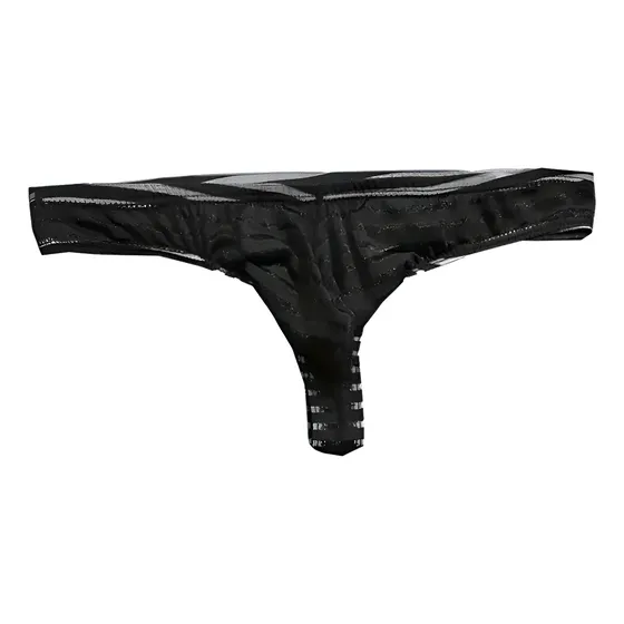 Sexy Tanga De Malla Rayas Transparente Calzoncillos Masculin