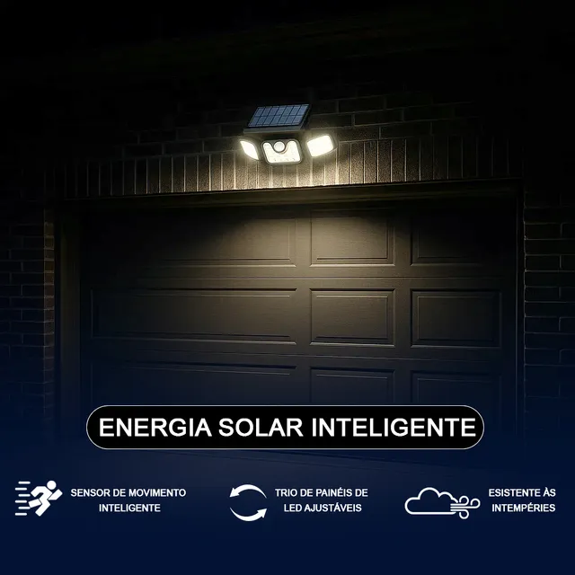 Luminária Parede Solar Led Balizador Jardim Portátil Luz