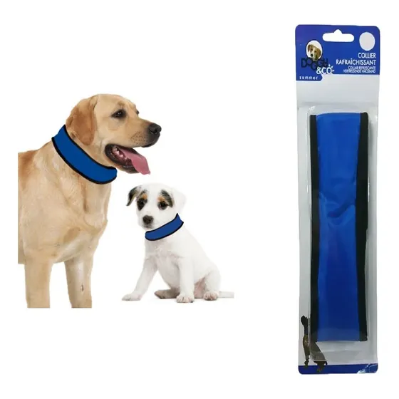 Collar Refrescante Para Perros Talla L 64x7cm Gel Refrescant Color Azul