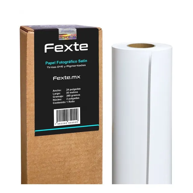 Papel Fotográfico Contra  Agua 24'' X 30 Mtrs Satín  Fexte