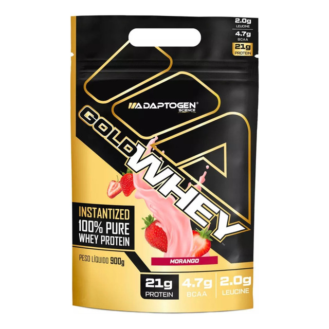 Adaptogen Science Gold Whey Refil Concentrado 900g Sabor Morango Adaptogen Science Gold Whey Refil Concentrado 900g Sabor Morango