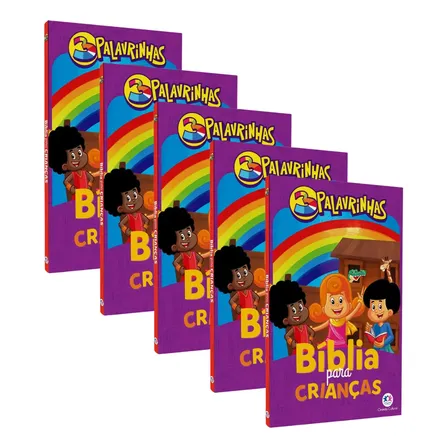 Kit 5 Unidades Bíblia Para Criança 3 Palavrinhas Capa Mole