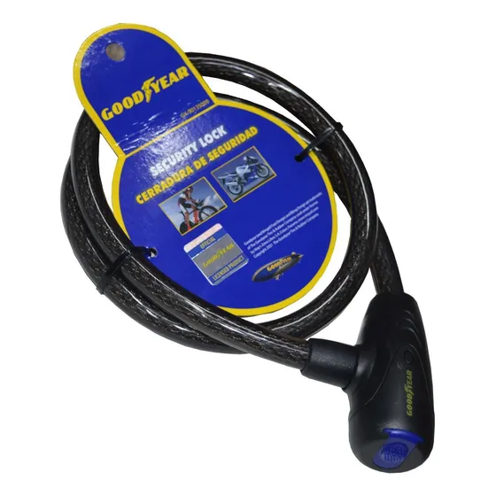 Candado De Seguridad Goodyear Para Bicicleta Y Moto Negro