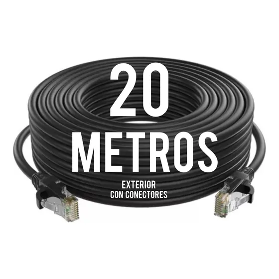 Cable Utp Cat6e 20 Metros Exterior Interperie Con Conectores