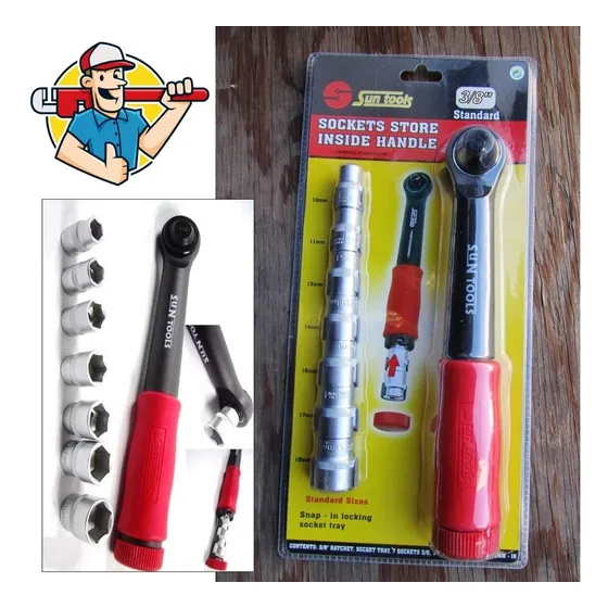 Herramienta Juego De Dados 10mm A 19mm + Ratchet 3/8 Pulgada