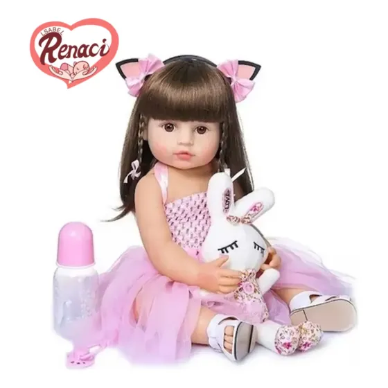 Muñeca Reborn Bebé Realista De Silicona Lavable 55cm