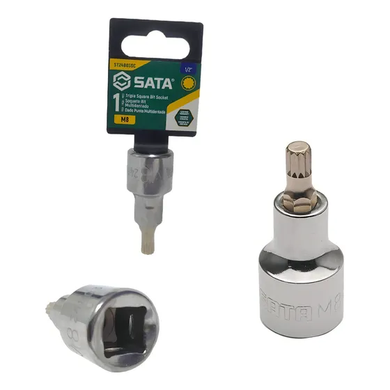 Soquete Bit Multidentado 1/2 X 50mm X M8 Sata St24803sc