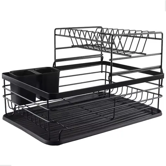 Escorredor De Louça Inox Com Porta Pratos Talheres Copos
