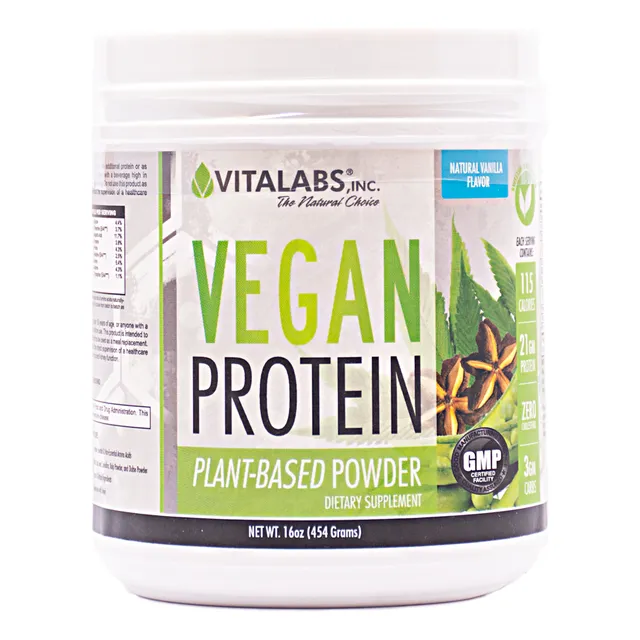 Vitalabs Vegan Protein 1 Libra Vainilla Sabor Vainilla 454g