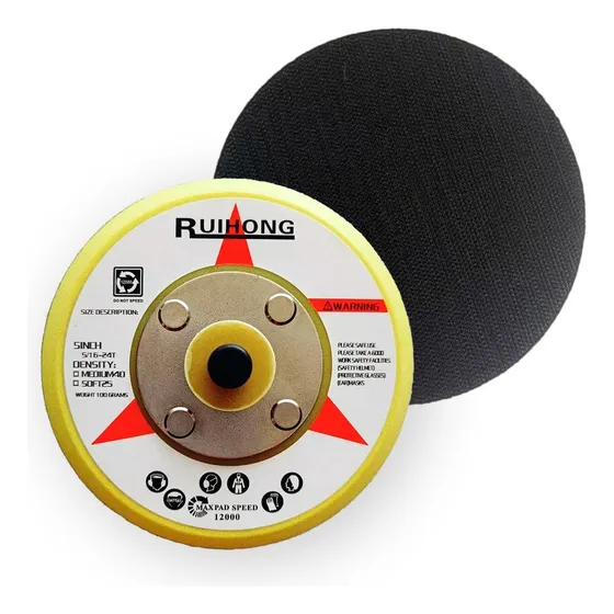 03 Disco Suporte Lixa 100mm 4 Polegadas Velcro Pneumática