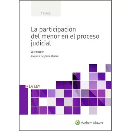 La Participacion Del Menor En El Proceso Judicial, De Delgado Martin, Joaquin. Editorial La Ley, Tapa Blanda En Español