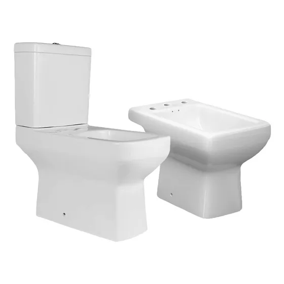 Juego De Baño Completo Porcelana Moderno Cuadrado Dioniso