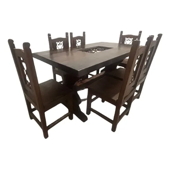 Comedor Rustico 6 Puestos Café Elegante 