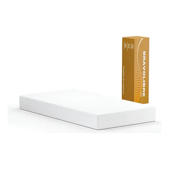 Colchón Individual Viscoelástico Blanco 20cm Alto - Con Soporte Ergonómico, Base Antideslizante, Funda Desenfundable y Tejido Transpirable