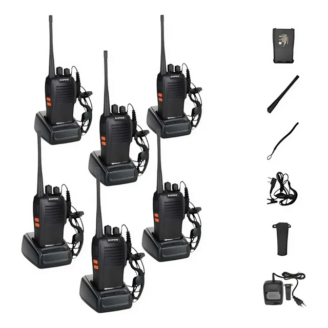 Kit 6 Radios Comunicador Baofeng777s 12km 16 Canais Original