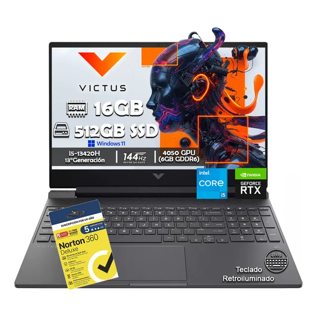 Laptop Gamer Hp Victus I5-13420h 512gb 16gb Rtx4050 + Norton