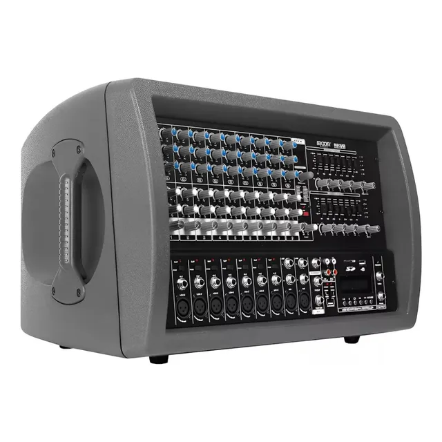 Consola Mixer Cabezal Potenciada Moon M6612 Usb Estereo 12ch