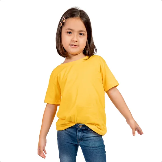 Camiseta Infantil Básica Varias Cores 100% Algodão 2 A 16